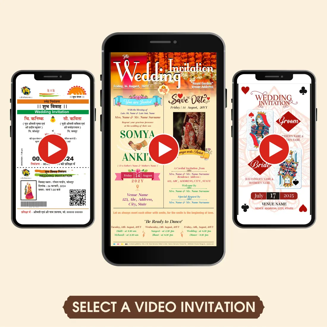Aadhar newspaper casino theme Video Invitation