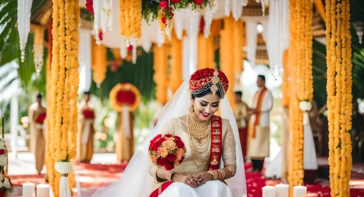 bride-sitting-bench-temple